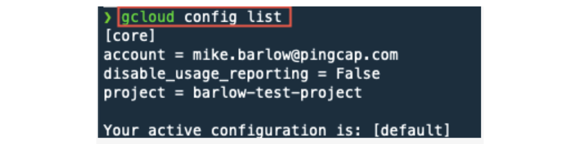 gcloud configuration
