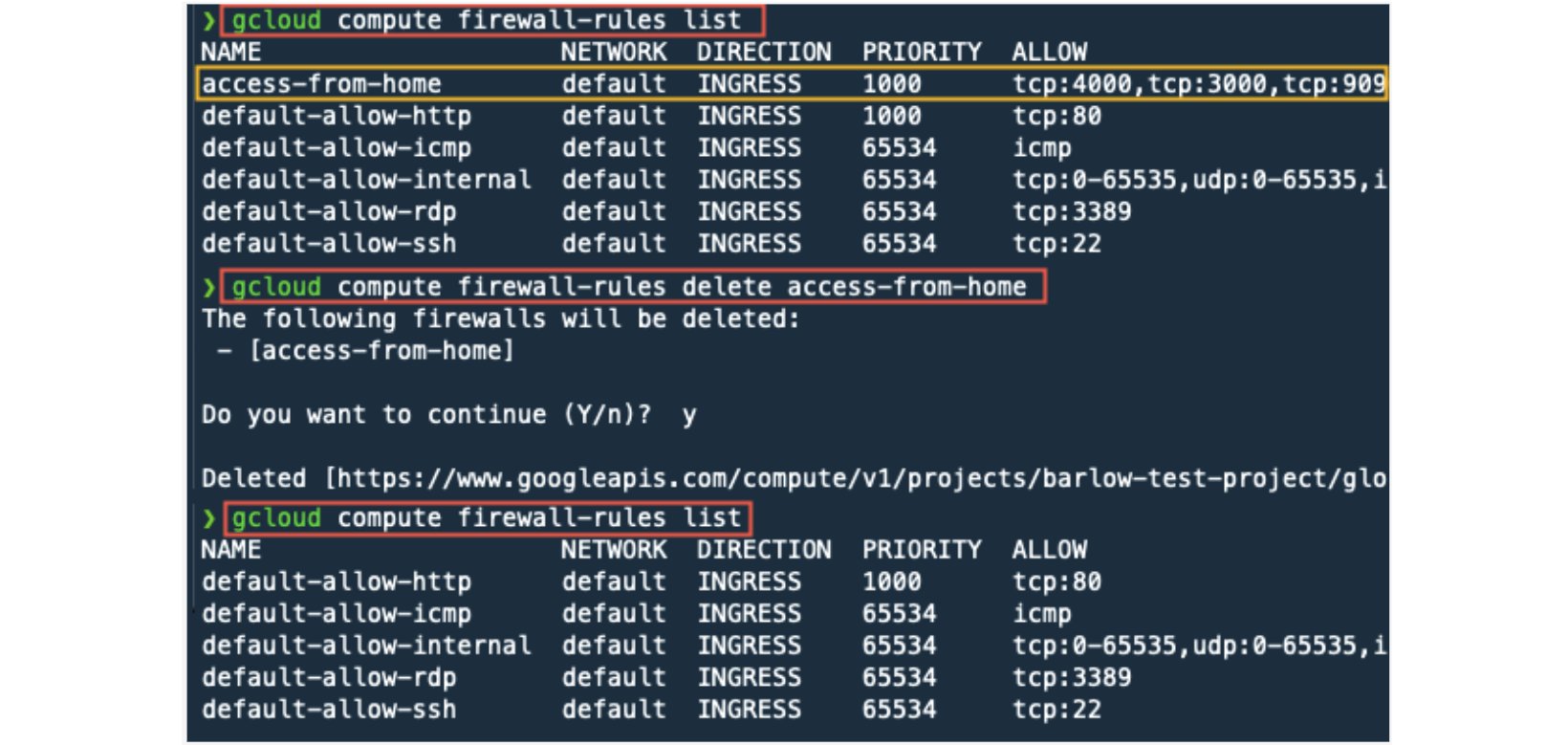 Remove the firewall rule