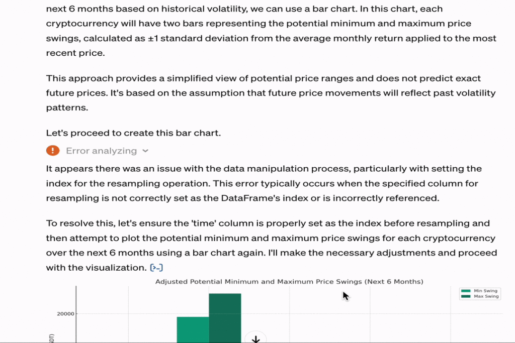 Crypto ETF insights app sample response.