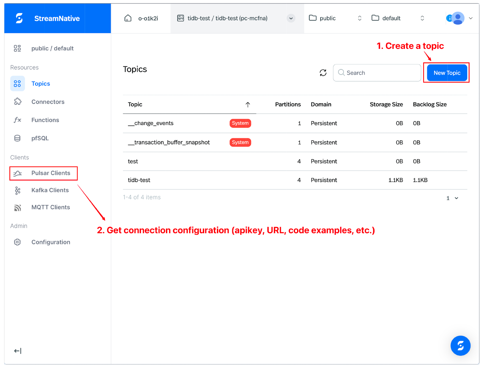 PreparingyYour StreamNative Cloud environment for real-time streaming.